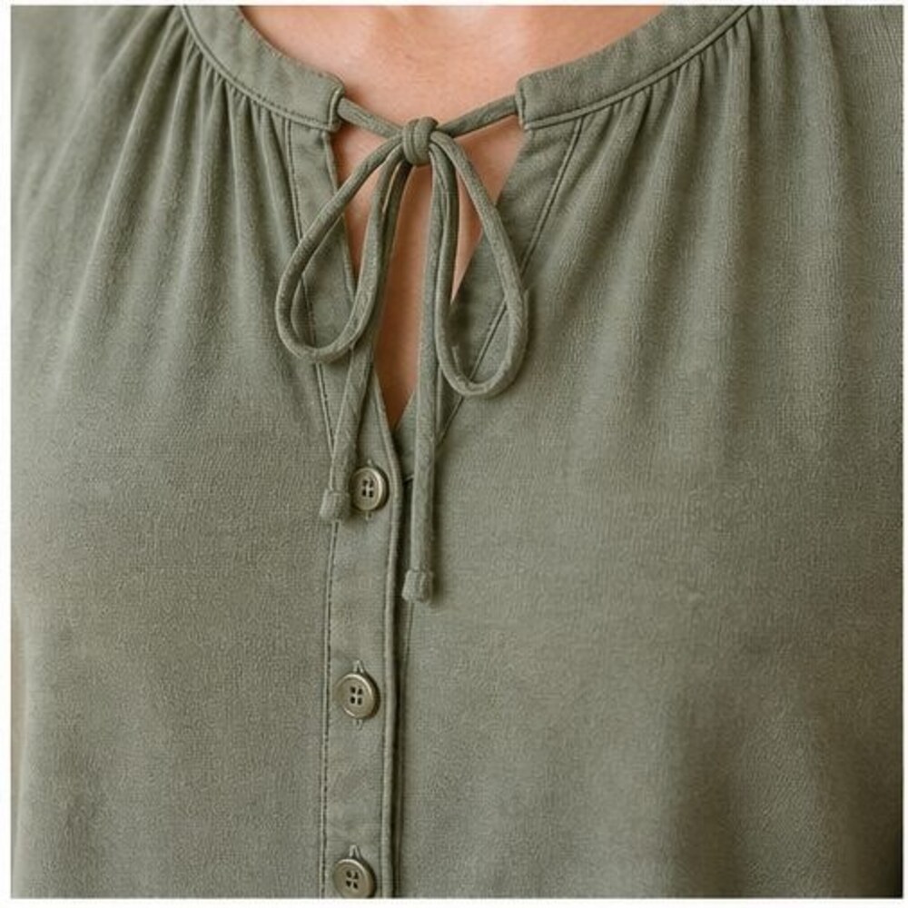 Olive V Neck Top - Picture 4 of 6